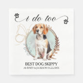 Beagle Wedding Napkins mit Hunden Foto Serviette (Vorderseite)