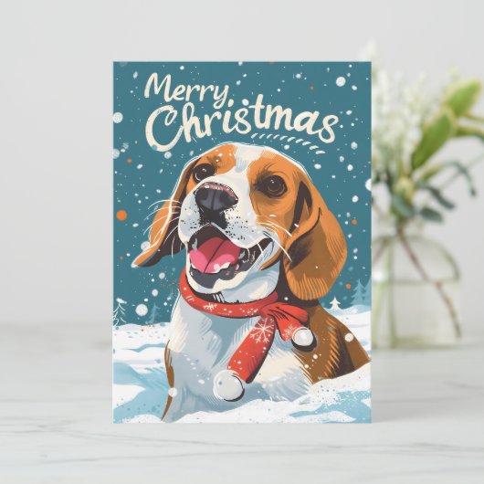 Beagle Weihnachten (Stehend Vorderseite)