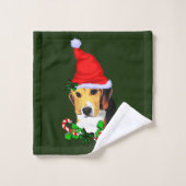 Beagle Weihnachten Badhandtuch Set (Waschlappen)
