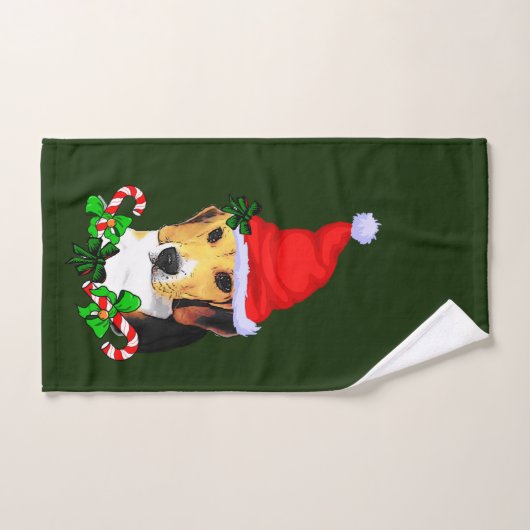 Beagle Weihnachten Badhandtuch Set (Handtuch)