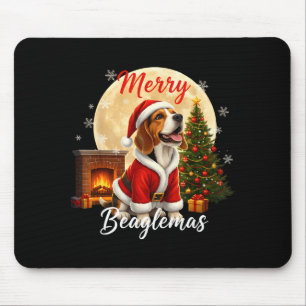 Beagle Weihnachten Beagle Kostüm Beagle Xmas Frohe Mousepad