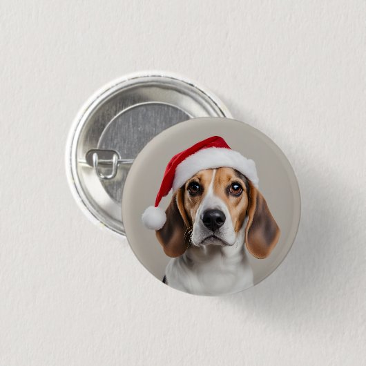 Beagle Weihnachten Button (Vorne & Hinten)