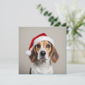 Beagle Weihnachten Einladung (Stehend Vorderseite)