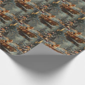 Beagle Weihnachten Feierliche Reise Geschenkpapier (Ecke)