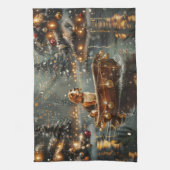 Beagle Weihnachten Feierliche Reise Geschirrtuch (Vertikal)