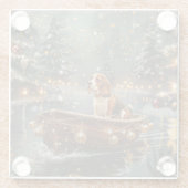 Beagle Weihnachten Feierliche Reise Glasuntersetzer (Rückseite)