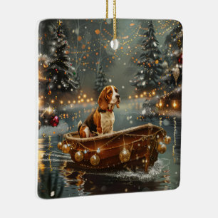 Beagle Weihnachten Feierliche Reise Keramikornament