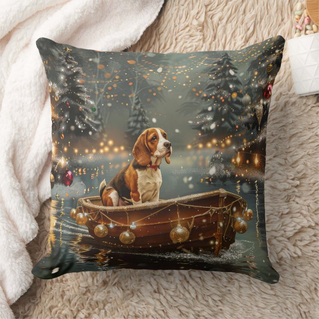 Beagle Weihnachten Feierliche Reise Kissen (Decke)