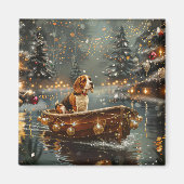Beagle Weihnachten Feierliche Reise Magnet (Vorne)