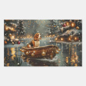 Beagle Weihnachten Feierliche Reise Rechteckiger Aufkleber (Vorderseite)