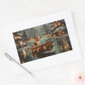 Beagle Weihnachten Feierliche Reise Rechteckiger Aufkleber (Umschlag)