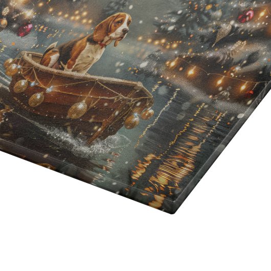 Beagle Weihnachten Feierliche Reise Schneidebrett (Ecke)