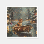 Beagle Weihnachten Feierliche Reise Serviette (Vorderseite)