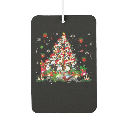 Beagle Weihnachten Funny T-Shirts Beagle Xmas Tree Autolufterfrischer (Vorderseite)