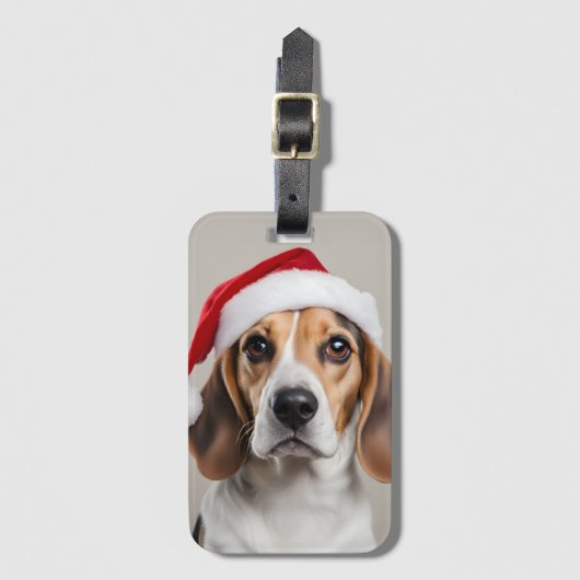 Beagle Weihnachten Gepäckanhänger (Vorderseite Vertikal)