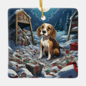 Beagle Weihnachten, Geschenk für Beagle Hund Lover Keramikornament (Vorderseite)