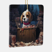 Beagle Weihnachten, Geschenk für Beagle Hund Lover Keramikornament (Rechts)