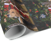 Beagle-Weihnachten Geschenkpapier (Rolleneckpunkt)