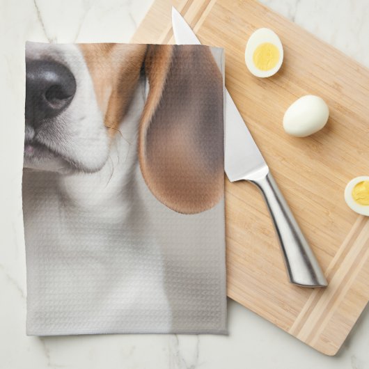 Beagle Weihnachten Geschirrtuch (Viertel Falte)