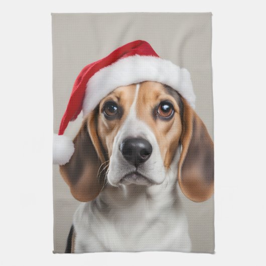 Beagle Weihnachten Geschirrtuch (Vertikal)