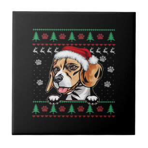 Beagle Weihnachten Hässlicher Hund Xmas Oversized Fliese