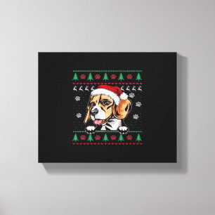 Beagle Weihnachten Hässlicher Hund Xmas Oversized Leinwanddruck