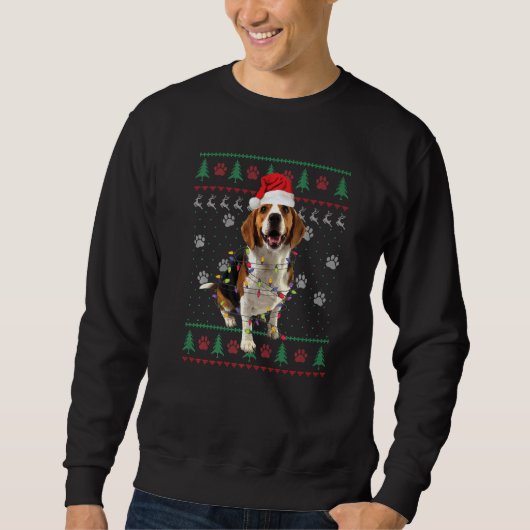 Beagle-Weihnachten-Hässlicher-Pullover-Hund-Xmas Sweatshirt (Vorderseite)