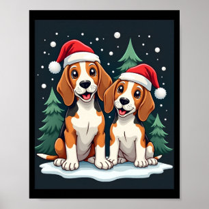 Beagle Weihnachten Hundebesitzer Xmas Feiertags Py Poster