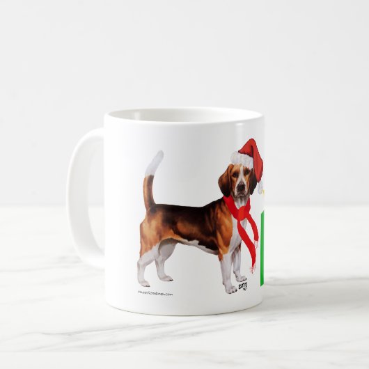 Beagle Weihnachten Kaffeetasse (Vorderseite Links)