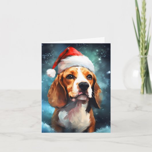 Beagle Weihnachten Karte (Vorderseite)
