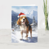 Beagle Weihnachten Karte (Vorderseite)