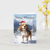 Beagle Weihnachten Karte (Gelbe Blume)