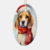 Beagle Weihnachten Keramik Ornament (Rechts)