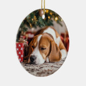 Beagle Weihnachten Keramik Ornament (Rechts)