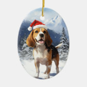 Beagle Weihnachten Keramik Ornament (Vorne)