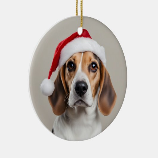 Beagle Weihnachten Keramik Ornament (Rechts)