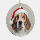 Beagle Weihnachten Keramik Ornament (Links)