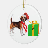 Beagle Weihnachten Keramikornament (Links)