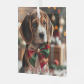 Beagle Weihnachten Ornament Aus Glas (Vorderseite links)