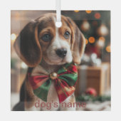 Beagle Weihnachten Ornament Aus Glas (Vorderseite)