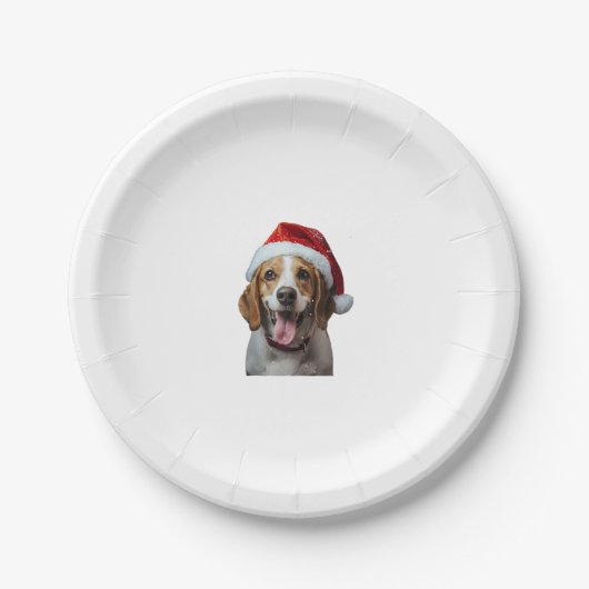 Beagle Weihnachten Pappteller (Vorderseite)