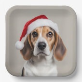 Beagle Weihnachten Pappteller (Vorderseite)