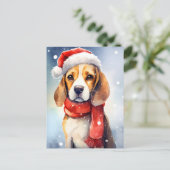 Beagle Weihnachten Postkarte (Stehend Vorderseite)