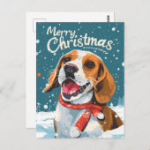 Beagle Weihnachten Postkarte (Vorne/Hinten)