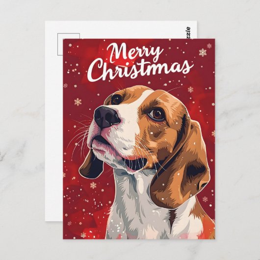 Beagle Weihnachten Postkarte (Vorne/Hinten)