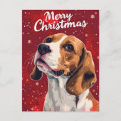 Beagle Weihnachten Postkarte (Vorderseite)
