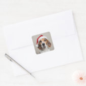 Beagle Weihnachten Quadratischer Aufkleber (Umschlag)