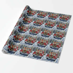 Beagle Weihnachten Rotes Lastwagen Ferien Geschenkpapier