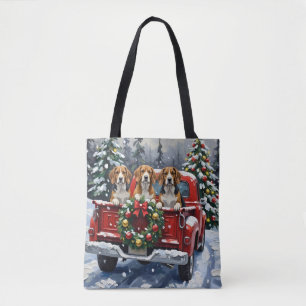 Beagle Weihnachten Rotes Lastwagen Urlaub Tasche