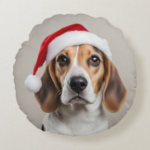 Beagle Weihnachten Rundes Kissen